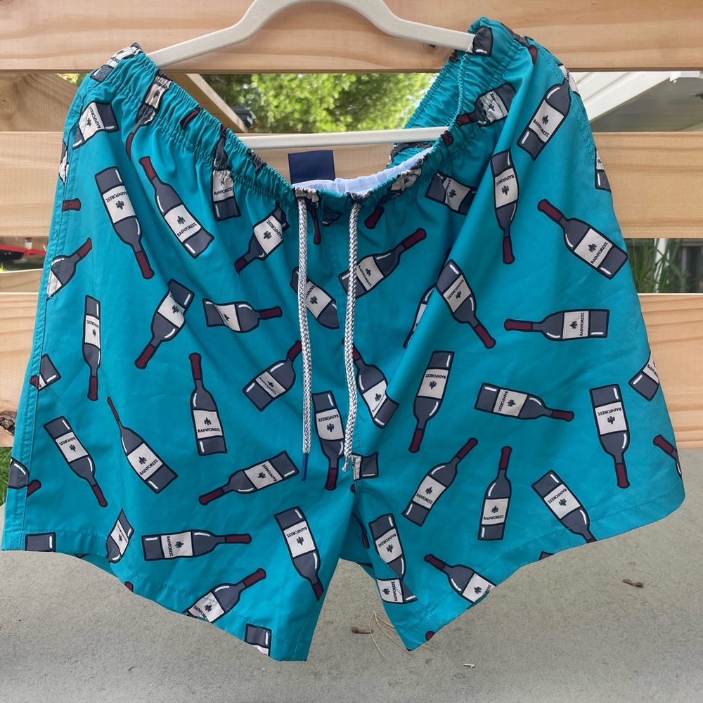 Wine bottle swim trunks